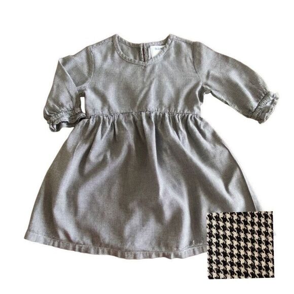 Old Navy Houndstooth Dress Black White Casual Toddler Size 2T - Picture 1 of 10
